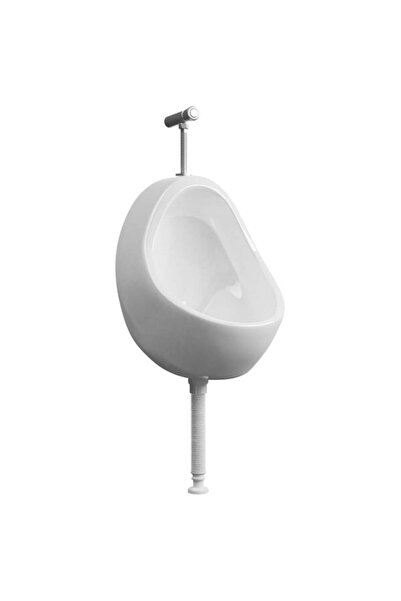 vidaxl Pisoar suspendat cu ventil de spălare, alb, ceramic
