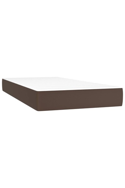 vidaxl Saltea cu arcuri buzunar, fermitate medie, maro, 90x200x20 cm, piele e...