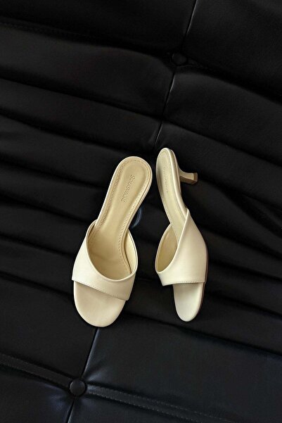 STRASWANS Denis Women's Heeled Leather Sandals Yellow