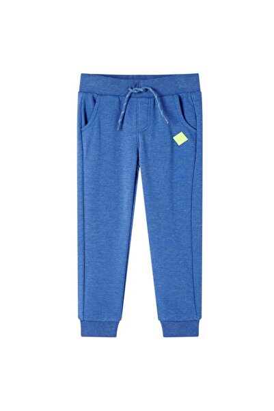 vidaxl Pantaloni de trening pentru copii, Albastru melanj, 104