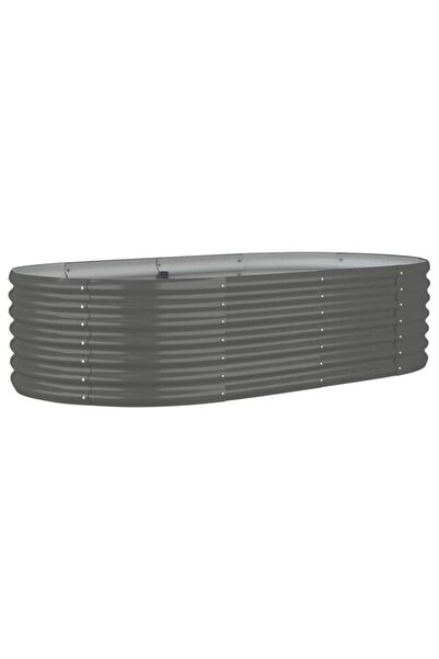 vidaxl Strat de grădină înălțat Gri 152 x 80 x 36 cm Oțel galvanizat
