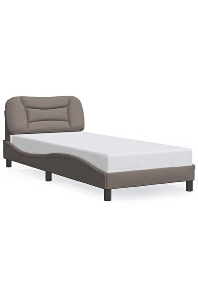 vidaxl Cadru de pat fără saltea Hvar Taupe 90 x 200 cm țesătură