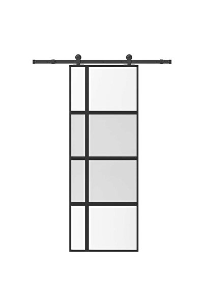 vidaxl Ușă glisantă cu sticlă securizată și set de feronerie din aluminiu
