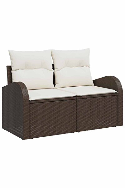 vidaxl Canapea de grădină cu pernă Maro 124 x 62 x 69cm poliratan