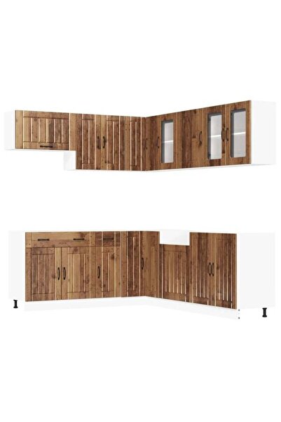 vidaxl Set de mobilier de bucătărie din 11 piese  "Lucca " Lemn vechi