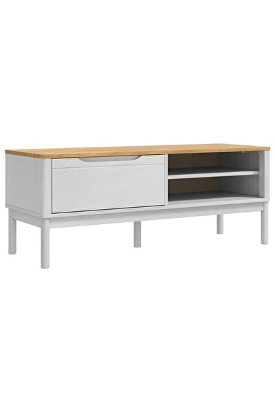 vidaxl Bancă de hol FLORO Alb 115 x 40 x 45 cm Lemn de pin masiv