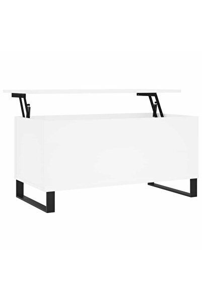 vidaxl Măsuță de cafea, alb, 90x44,5x45 cm, lemn compozit