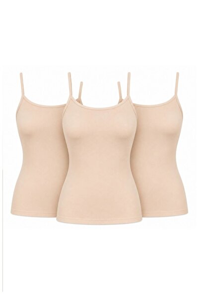 CHARM Yıldız 3-Pack Women's Lycra String Strap Undershirt Flexible Cotton Com...