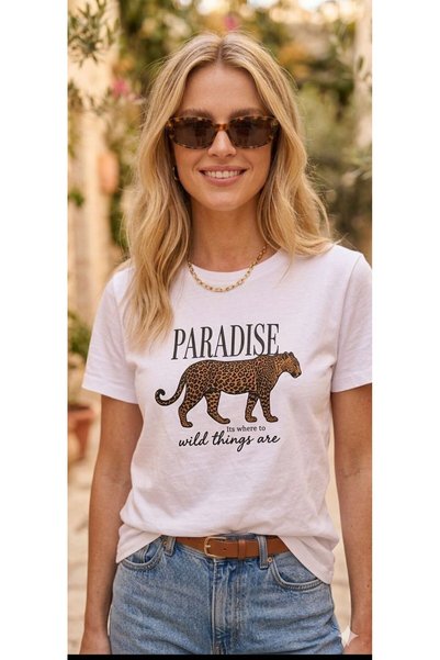 tülaybutik Women's Crew Neck Fruit Print Summer T-Shirts