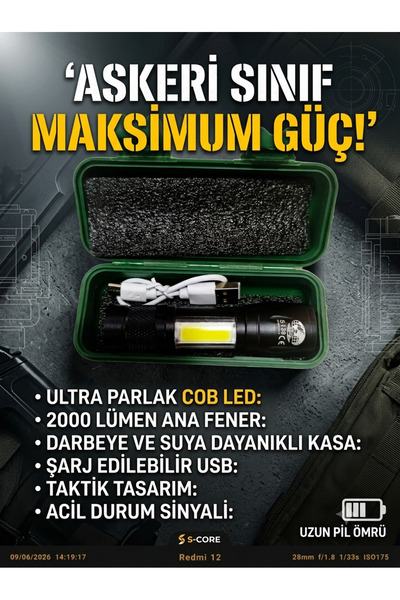 Genel Markalar Şarjlı küçük el feneri
