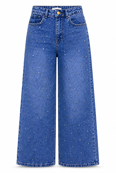 Purple by Banu Blue Stoned Wide Leg Jeans