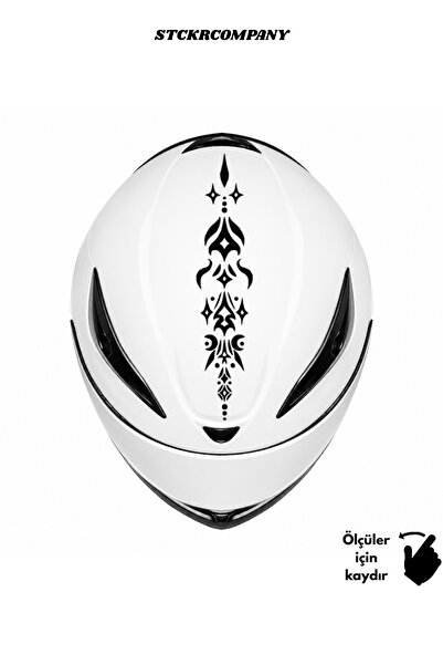 STCKRCO Etnik Desen Kask Stickerı - Motor Kaskı Üst Stickerı - Kask Dekoru Vi...