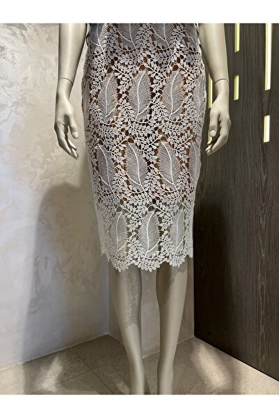 MODA GÜPÜR KREM BEJ ŞIK KALEM ETEK