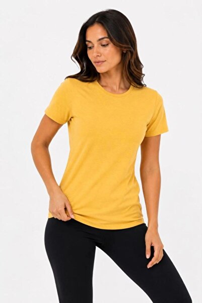VELİZADE Women's Comfort Model Crew Neck Short Sleeve Soft Textured Combed Co...