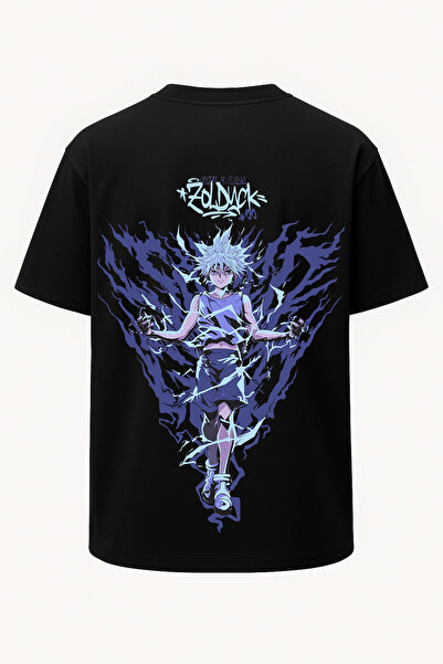 nirvoda Oversize Godspeed Killua Hunter X Hunter Printed T-Shirt - Large Prin...