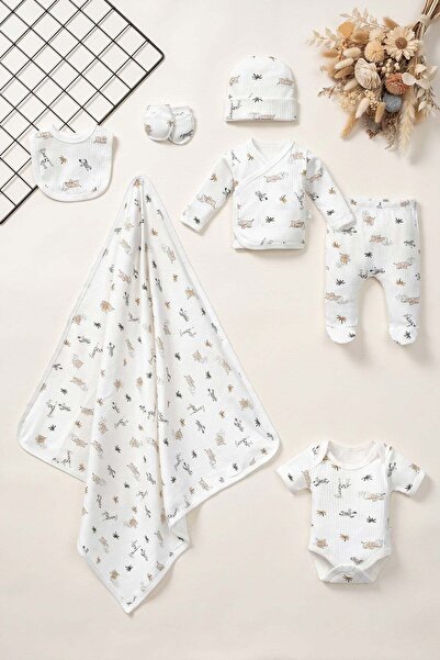 dinamik çocuk Baby Boy 7-Piece Hospital Release Bodysuit Set 0-3 Months Newbo...