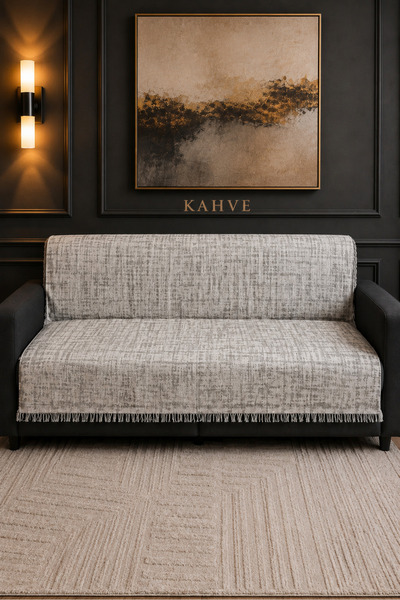 Hig Store Higliving Modern Dokuma Desen Premium Koltuk Örtüsü / Saçaklı Kanep...