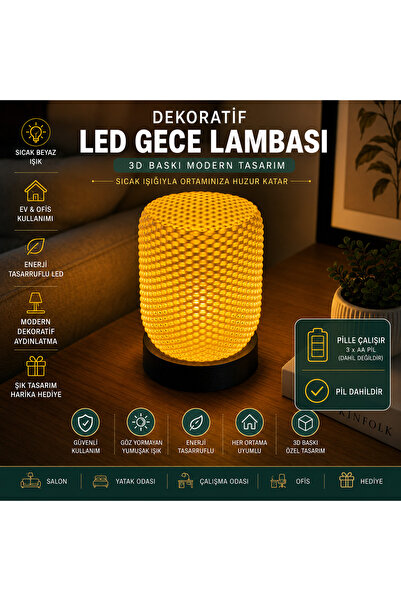 Linia Home Dekoratif LED Gece Lambası Sıcak Işık Masa Üstü Aydınlatma Hediyel...