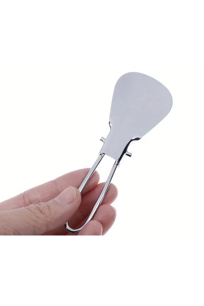 lovecrazy Smallest Metal Foldable Shoe Horn with Black Leather Handle, Flexib...