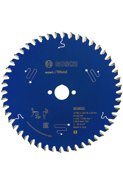 Bosch Panza de fierastrau circular pentru lemn, 165 x 20 x 2.6 mm, 48 dinti