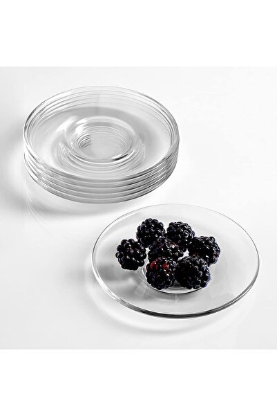 bellemax Premium Classic Clear Glass Saucer Set of 6 Only Saucers Without Cup...