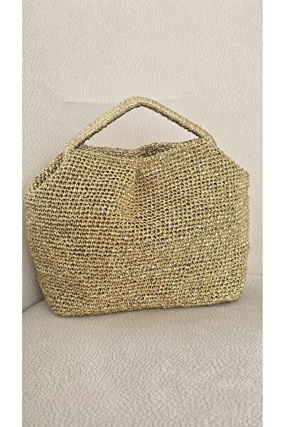 Butik Gold işleme özel üretim örgü çanta