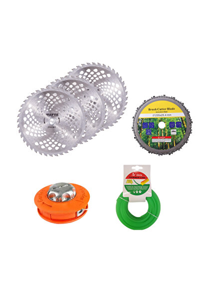 OEM Pachet Accesorii Motocoasă: 3 Discuri 40 Dinți, Disc cu Lanț Drujbă, Tamb...