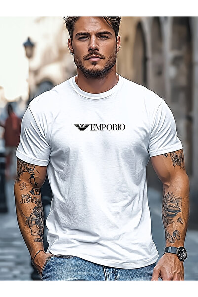 121 Men's Four Seasons Casual Short-Sleeved Electronic Pattern T-Shirt