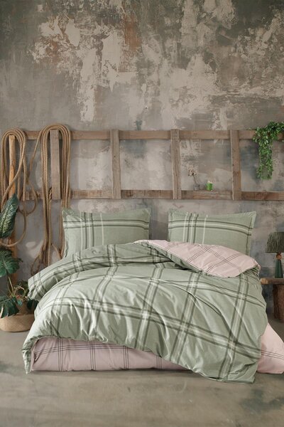 DENİZLİ ÇEYİZ Clasy Single Ranforce Duvet Cover Set Capella Green