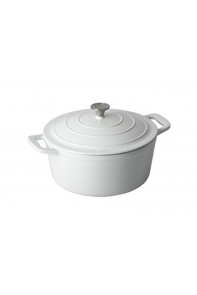 Carl Schmidt Sohn Set de vase de gătit PREMIUM din fontă emailată, 7 bucăți, alb, Xanten Solingen, cuptor cu inducție și gaz