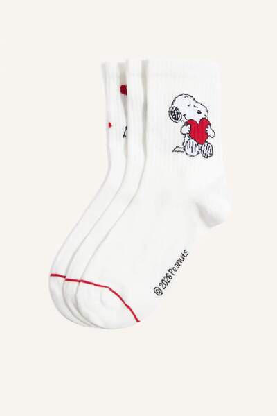 DeFacto Women's Snoopy 3-Pack Cotton Long Socks H4950Axns