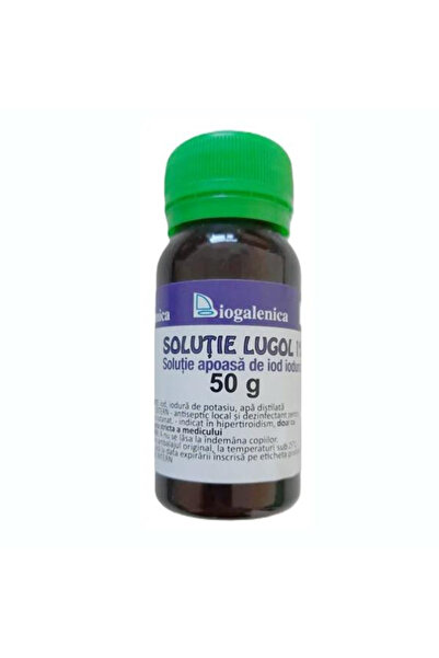 BIOGALENICA Solutie Lugol 1% (Solutie Apoasa de Iod Iodurat) - Biogalenica, 50 g