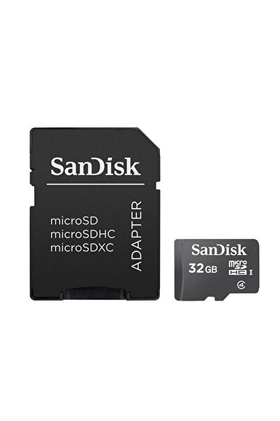 SanDisk Card de memorie microSDHC de 32GB cu adaptor SD, Clasa 4