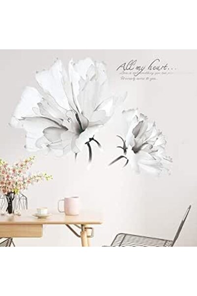 The Bros Floral Wall Stickers Flower Wall Decal Decor White Wall Decals Wall ...