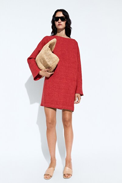 Massimo Dutti Uzun kollu mini elbise