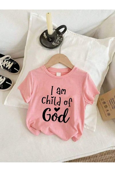 SVART WEAR Printed Black - White - Pink 3-Piece Children's T-Shirt 100% Cotton Short Sleeve Knitted Crew Neck