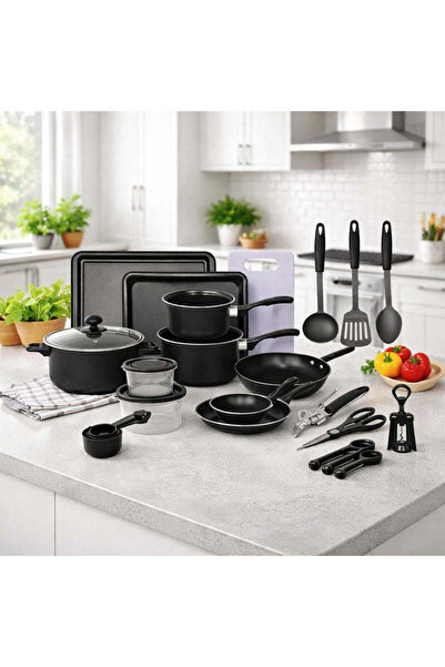 Vivendo Set Bucatarie Complet, 22 Piese cu Oale, Tigai, Wok, Tavi si Accesori...