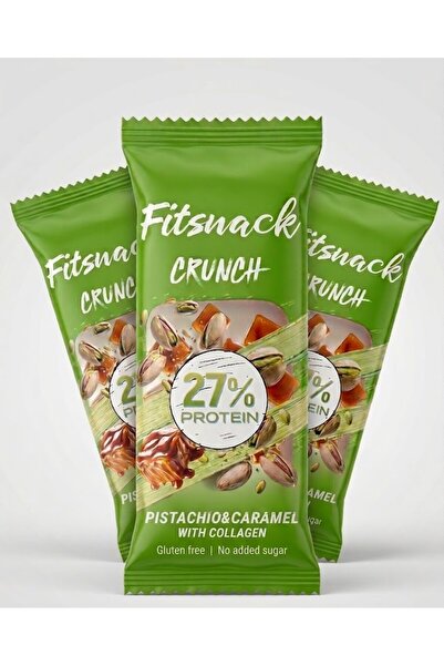 Fitsnack 27% كرانش بالفستق والكراميل - 3*55 جرام