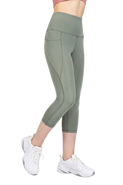 The Step Sports Αθλητικό κολάν ψηλόμεσο Nova Çağla Green Pocketed Capri που σ...