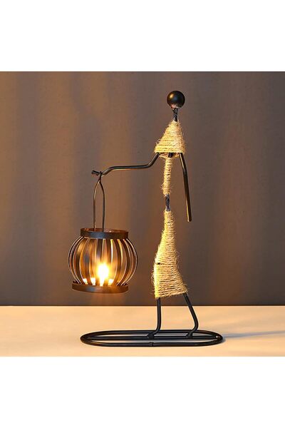 Generic Black Retro Candle Holder African Tribal Lady Rustic Candlestick Hold...