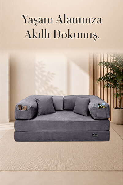 HAPPYNIGHT GALA Modüler Süngerli Koltuk 180x90x63 cm Cepli Modern Oturma Koltuğu