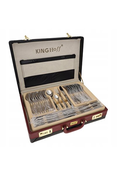 Kinghoff Set complet de tacâmuri, inox cu luciu intens, 72 piese. Sztućce Val...