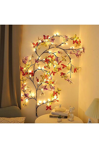 Vivendo Декоративна светеща гирлянда с гъвкави клонки – 1.6 м, 72 LED диода, ...
