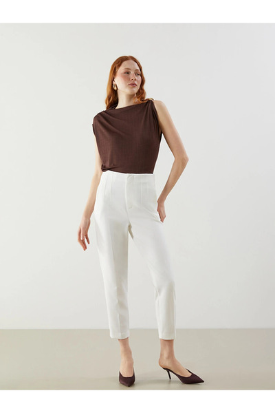 LC Waikiki White Standard Fit Women's Trousers
