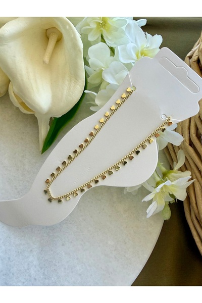 Merishe Jewerly خلخال قابل للتعديل على شكل قلب ذهبي