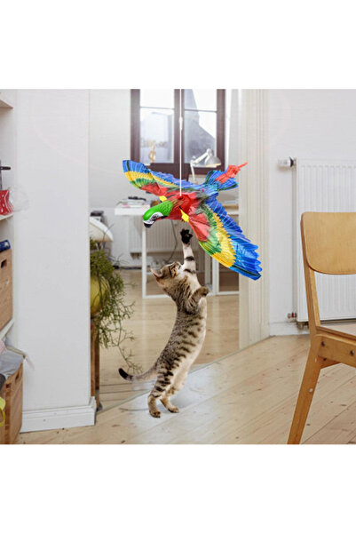 Veyron Home Asılabilir Sesli ve Işıklı Kuş Kedi Oyuncağı Hareketli Papağan Ka...