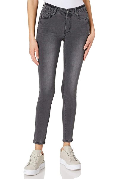 Fınd find. Women's Skinny Fit Jeans Dark Grey, Mid Waist, Elastic, 65% Cotton