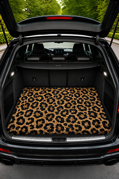 Dormot Universal 100x80 cm Leopar Desenli Araba Bagaj Halısı ve Bagaj Matı Di...