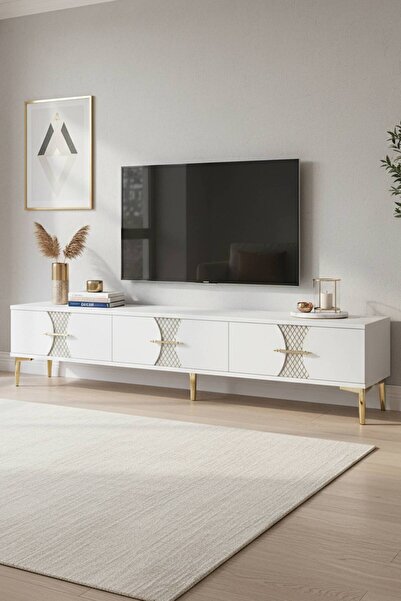 YUMEDİ DESİGN TSA1832B - MERVE TV STAND , TV SEHPASI 180cm BEYAZ