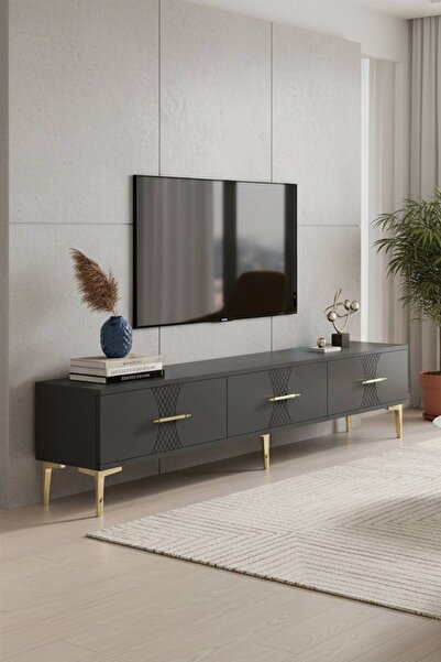 YUMEDİ DESİGN TSA1832A - MERVE TV STAND , TV SEHPASI 180cm ANTRASİT